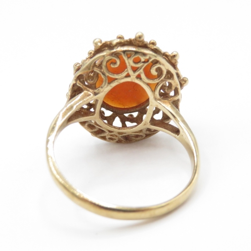 6 - 9ct gold cameo ring (3.2g) Size L