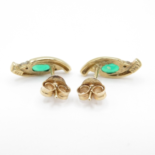 9 - 2 x 9ct gold earrings inc hoops and diopside studs (1.4g)