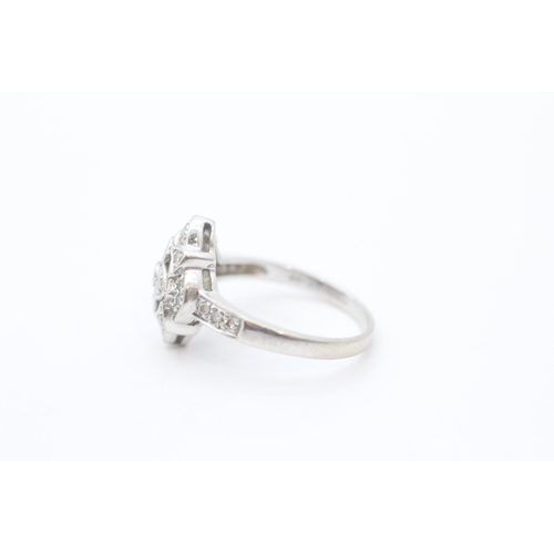 22 - 9ct white gold diamond set dress ring (3.9g) Size O