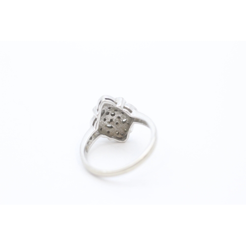 22 - 9ct white gold diamond set dress ring (3.9g) Size O