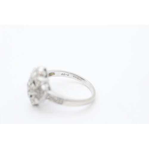22 - 9ct white gold diamond set dress ring (3.9g) Size O