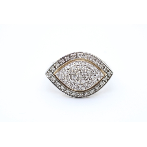 37 - 9ct gold diamond set cocktail ring (4g) Size M