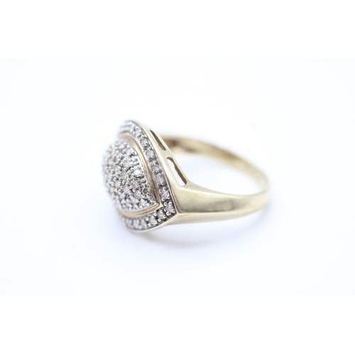 37 - 9ct gold diamond set cocktail ring (4g) Size M
