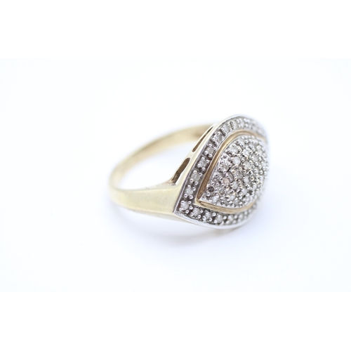 37 - 9ct gold diamond set cocktail ring (4g) Size M