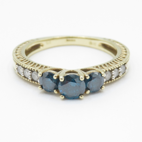 24 - 9ct gold enhanced diamond ring (3.6g)