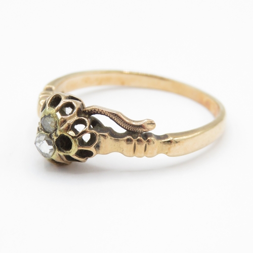 55 - 14ct gold rose cut diamond ring (2.6g) - as found Size P