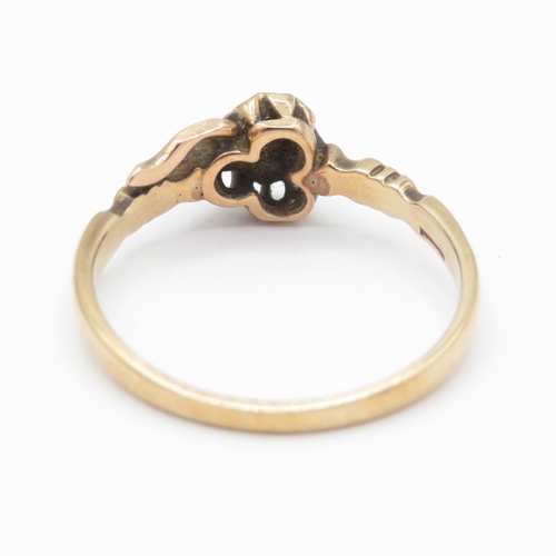 55 - 14ct gold rose cut diamond ring (2.6g) - as found Size P
