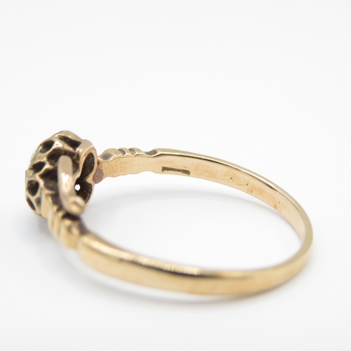 55 - 14ct gold rose cut diamond ring (2.6g) - as found Size P