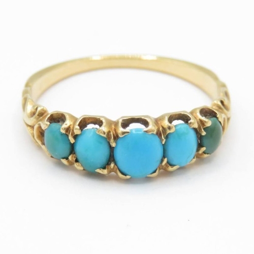 18ct Gold Ring with Turquoise (2.1g) Size N