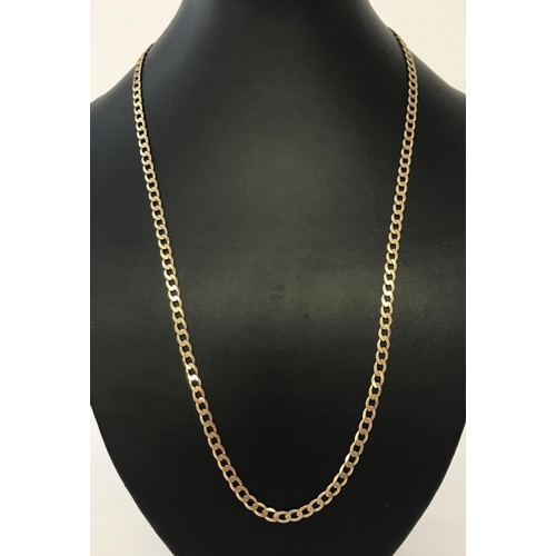 45 - A 9ct gold curb chain with lobster clasp. Approx. 22
