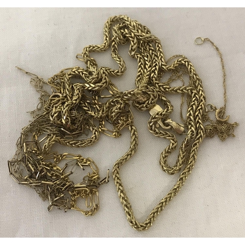 1051 - A quantity of scrap gold chain necklaces. Hallmarked or tests as 9ct. Being sold on behalf of Hillsi... 