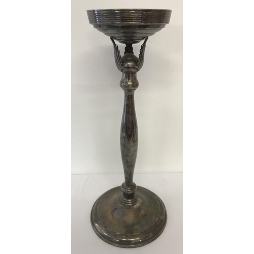 1202 - A large silver plated wine cooler/champagne bucket stand with channelled detail to top rim.  Approx.... 