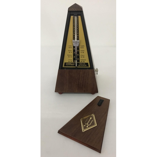 1353 - A vintage wooden cased metronome by Wittner, made in West Germany. In working order. Winder to side ... 