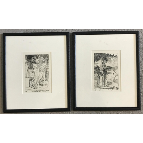 1456 - 2 framed and glazed black and white signed artist proof prints. 