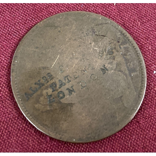 1157 - A 1861 Victorian penny stamped to both sides 