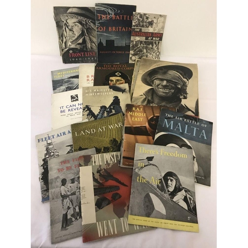 113 - A collection of booklets and magazines relating to WWII. To include The Army AT War Tunisia, The Air... 