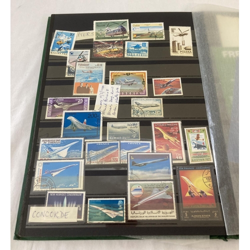 123 - A Lighthouse stamp album containing world stamps depicting aircraft, to include DC3 and Concorde. In... 