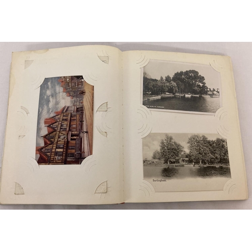 177 - A postcard album containing postcards relating to Norfolk. To include rp's and hand tinted.