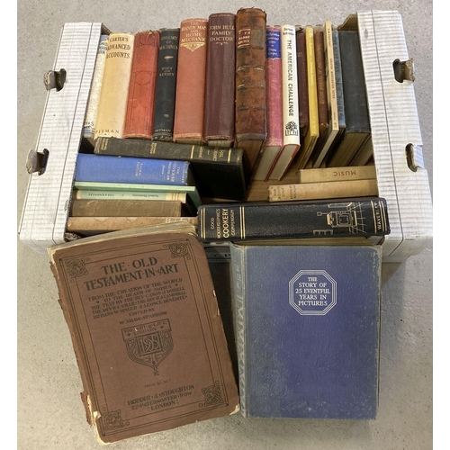 245 - A box of assorted vintage books to include books on Science, Photography, Medicine, Cooking & Bibles