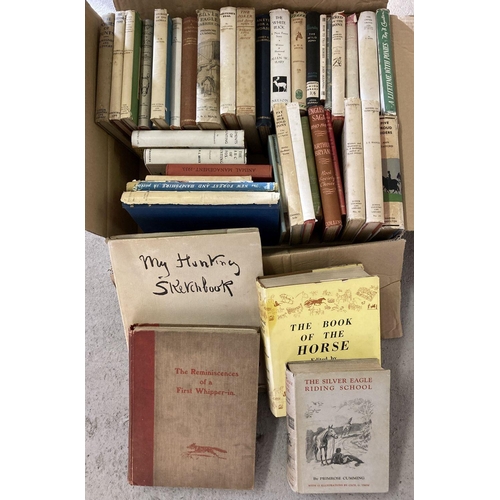 253 - A large box of equestrian related books to include novels and non fiction.