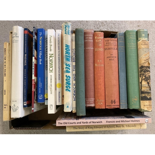 254 - A box of vintage and modern mostly Norfolk and Suffolk related books.