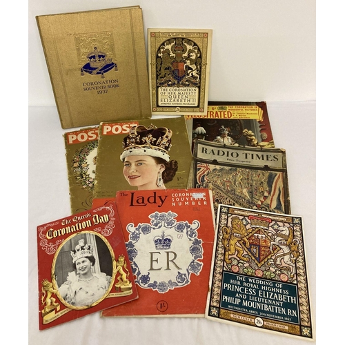 325 - A small collection of vintage ephemera relating to royalty To include 1953 periodical Elizabeth II s... 