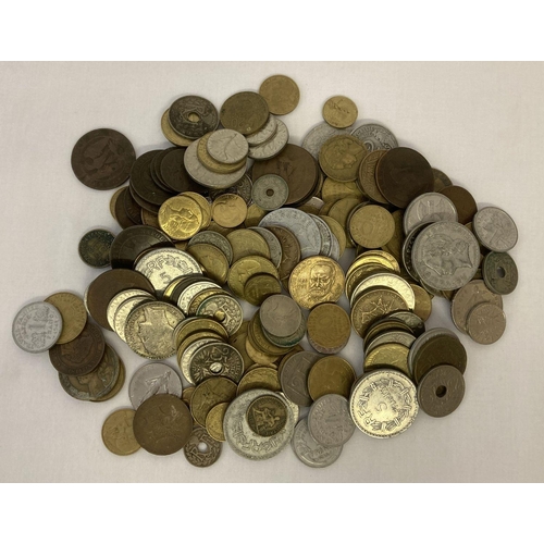 33 - A bag of mixed French coins to include 7x Napoleon III 10 centimes coins. And 6 x Napoleon III 5 cen... 