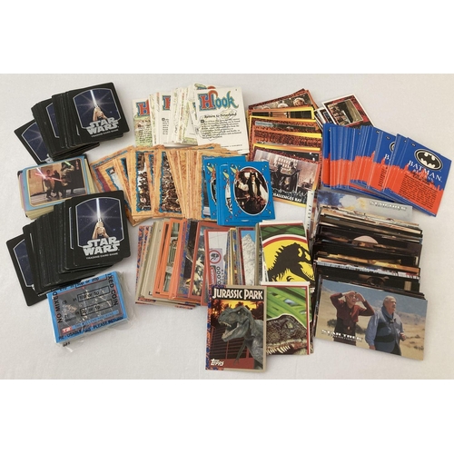 332 - A collection of trading cards to include Batman, Star Trek, Hook, Star wars and Jurassic Park