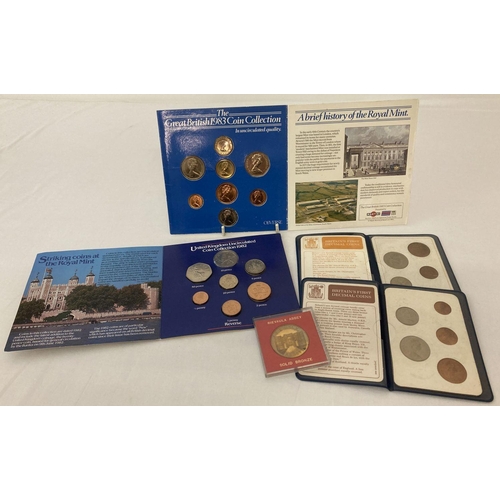 40 - 2 blister pack presentation sets of uncirculated coins from 1982 and 1983. Together with 2 sets of 