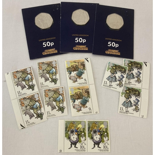 9 - 3 Change Checker 2018 issue, sealed and uncirculated Beatrix Potter 50p coins. Comprising: Tailor of... 