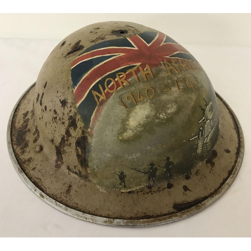 A WWII style British Brodie helmet with post war hand painted 8th