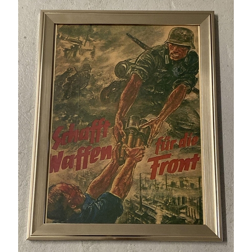 172 - A framed and glazed WWII style German propaganda poster.  