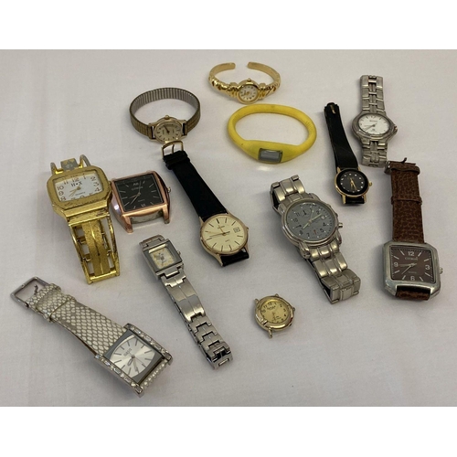 1112 - A box of ladies and men's modern wristwatches in varying styles and conditions.  To include: Sekonda... 