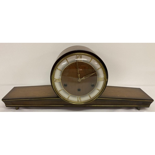 1147 - An Art Deco wooden cased chiming mantle clock by Esta with Westminster chime.  Without key.