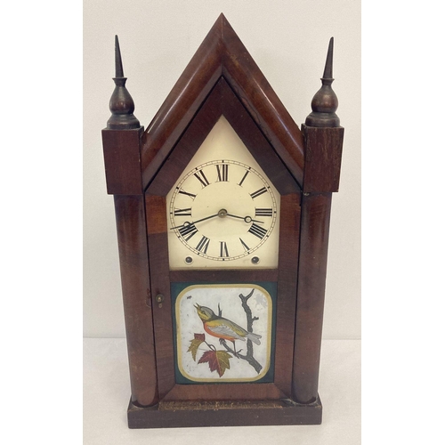 1157 - A 19th century American Chauncy Jerome, New Haven Clock Co chiming Steeple Clock, in working order. ... 