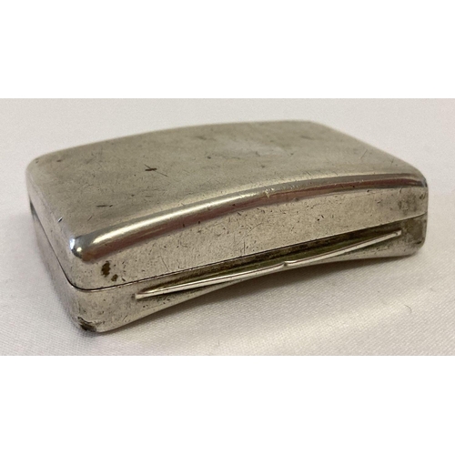 1178 - An antique Georgian silver snuff box with curved base by Matthew Linwood, Birmingham 1807.  Plain ex... 