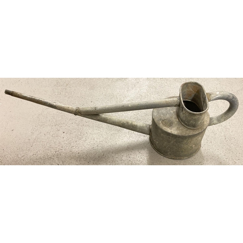 1212 - A vintage 6 pint galvanised watering can with long spout.