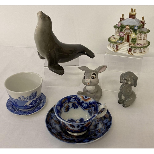 1237 - A small quantity of assorted vintage ceramics to include: Coalport, Spode and Lomonosov.  Lot includ... 