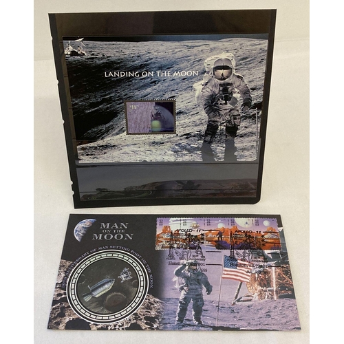 166 - A MNH American moon Landing holographic $11.75 stamp pane.  Together with a first day cover of the 3... 