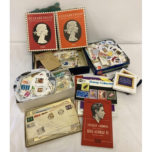 197 - A collection of loose used stamps to include British and foreign some dating from George VI.  Togeth... 