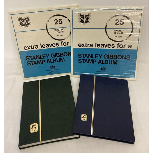 198 - 2 small Stanley Gibbons empty stamps albums.  Together with 2 sealed packs of Stanley Gibbons loose ... 