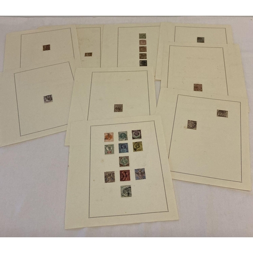 200 - A collection of 24 Victorian stamps on loose album sheets.  Frank marks to all stamps. Collection in... 