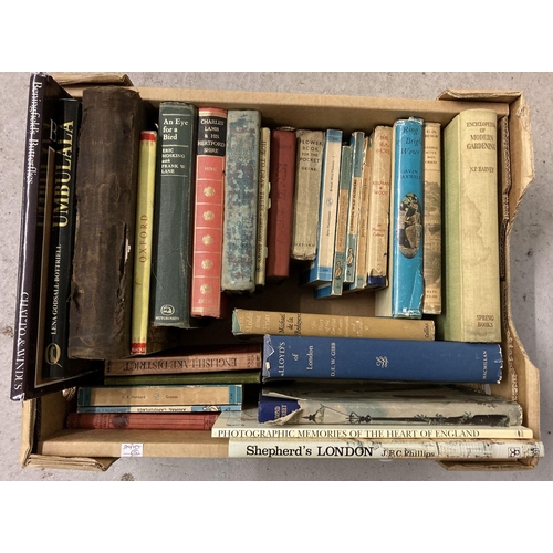 276 - A box of vintage and antique books relating to wildlife, history and places in Britain.  To include:... 