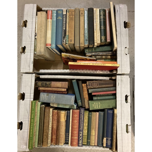 277 - 2 boxes of vintage and antique books relating to poetry, literature, art & music.