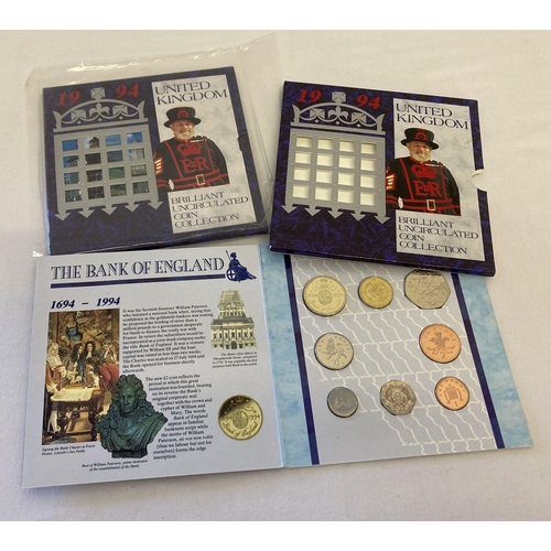 35 - 2 sets of 1994 Brilliant Uncirculated Coins sets, one still in sealed plastic bag.  To include 300th... 