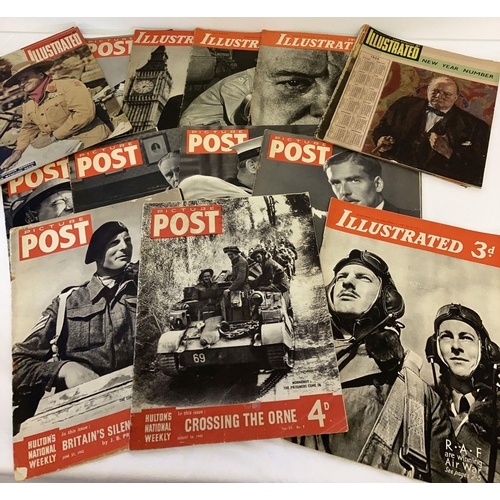 102 - A collection of 16 WWII era magazines. 10 x Picture Post & 6 x Illustrated. To include Bulldog Churc... 