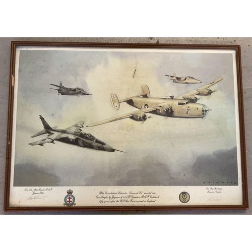 104 - A framed and glazed Eric Day print of B24 Consolidated Liberator 