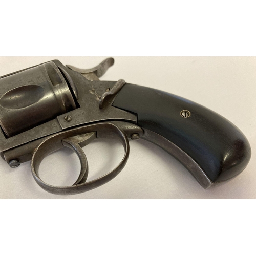 113 - An antique .442 obsolete calibre British Bulldog revolver with ebonized wooden grip. A number of mar... 