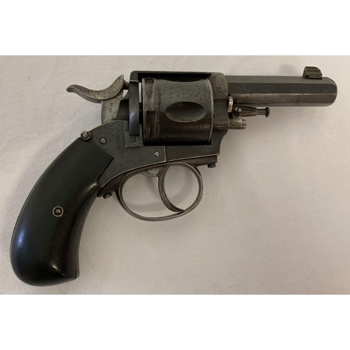 113 - An antique .442 obsolete calibre British Bulldog revolver with ebonized wooden grip. A number of mar... 