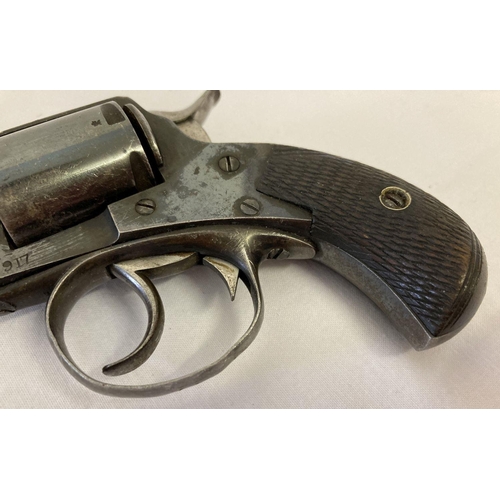 118 - An antique 1898 Webley No. 2 centrefire .320 revolver with wooden grip. Engraved to top S. W. Silver... 